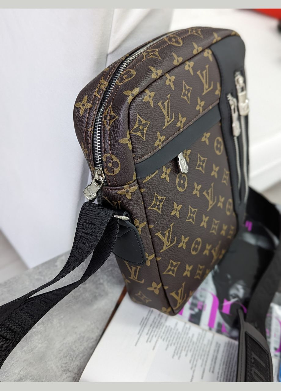 Чоловіча сумка месенджер через плече коричневий класичний No Brand (322464234)