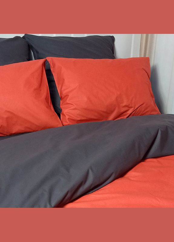 Постельное белье ДУЭТ Терракот/Антрацит Ранфорс Полуторное MERISET (278255368)
