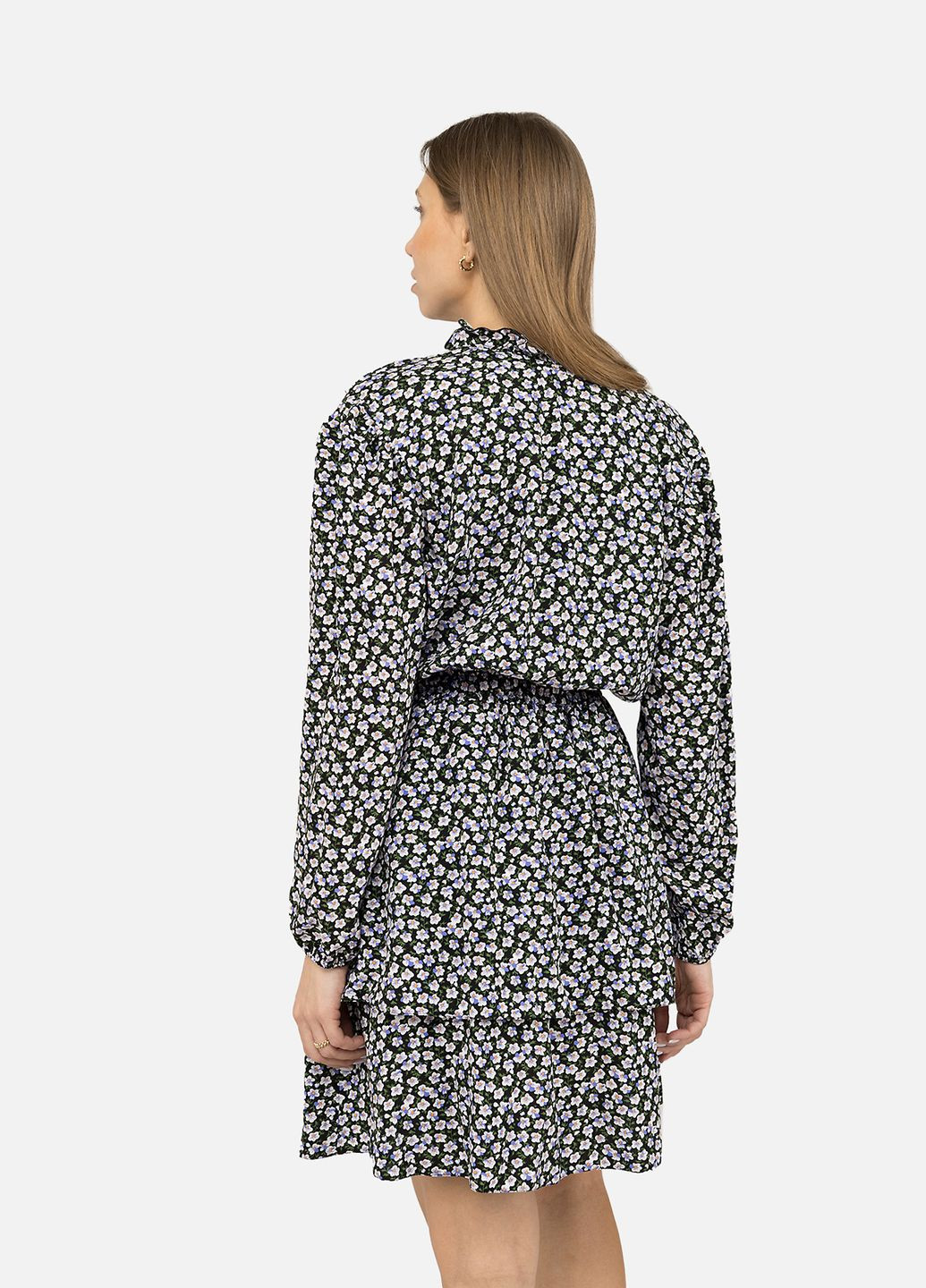 Чорна сукня жіноча зібрана по талії колір чорний cb-00270133 Yuki