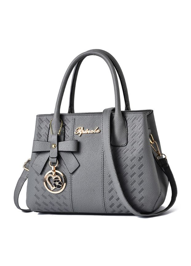 Стильна жіноча міні сумка з брелоком Темно-сірий No Brand (298997569)