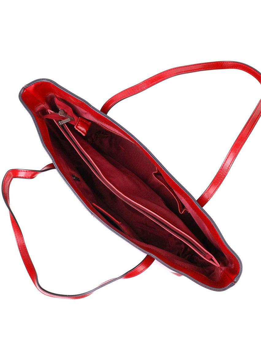 Шкіряна сумка шоппер з кишенями бордова (sku_22076) No Brand (329853310)