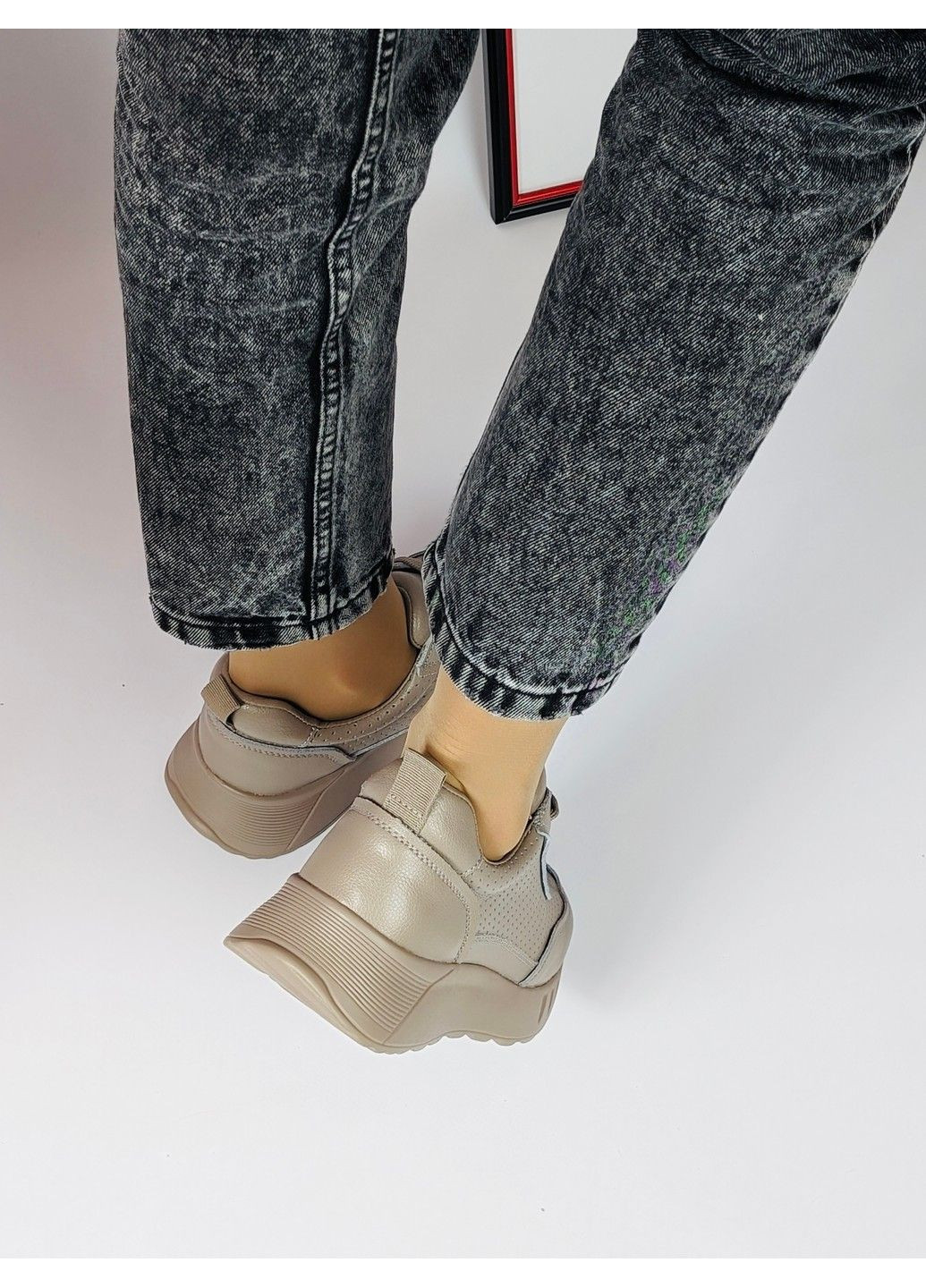 164 Кросовки Кожаные Бежевые KDSL бежевые демисезоны (289797886)