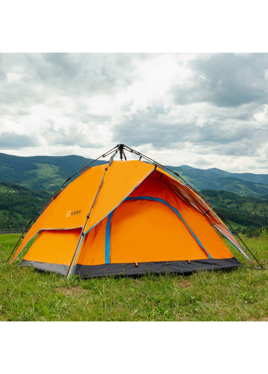 Палатка автоматическая двухместная 200*230*130 см водонепроницаемая оранжевая LU015O LUGI (370801946)