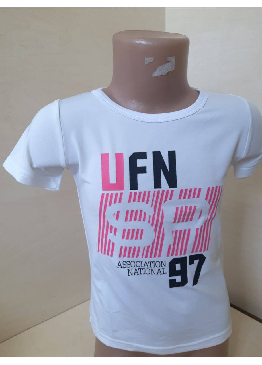 Белая летняя летняя спортивная футболка для девочки 98 104 No Brand