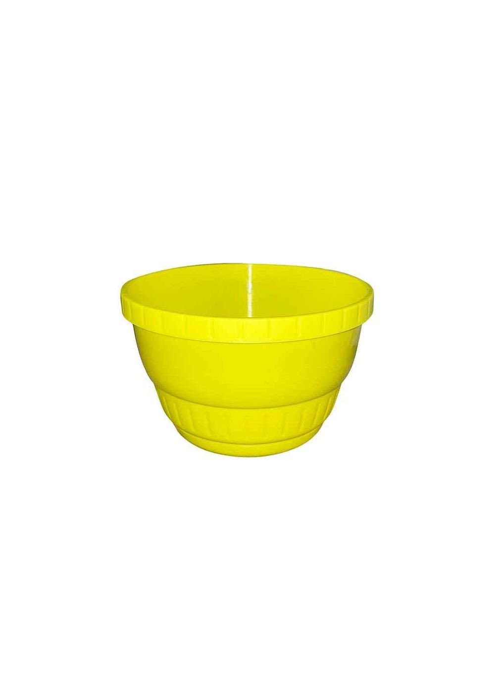Горщик для квітів підвісний з піддоном 18см (2л) Жовтий без підвіски ТМ АДАМПЛАСТ АДАМпласт (304425991)
