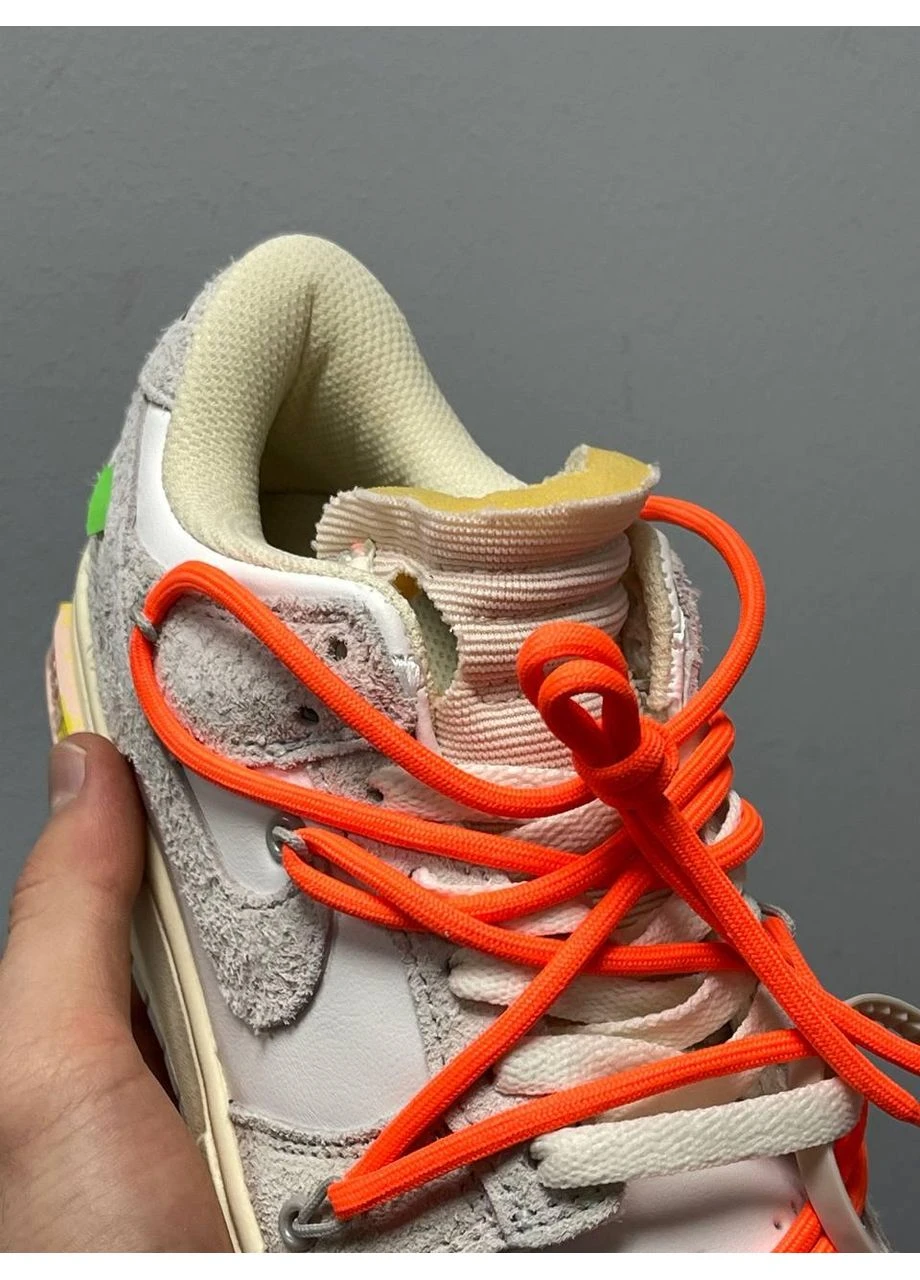 Белые демисезонные кроссовки мужские nike dunk low off white lot 11 найк сб данк No Brand