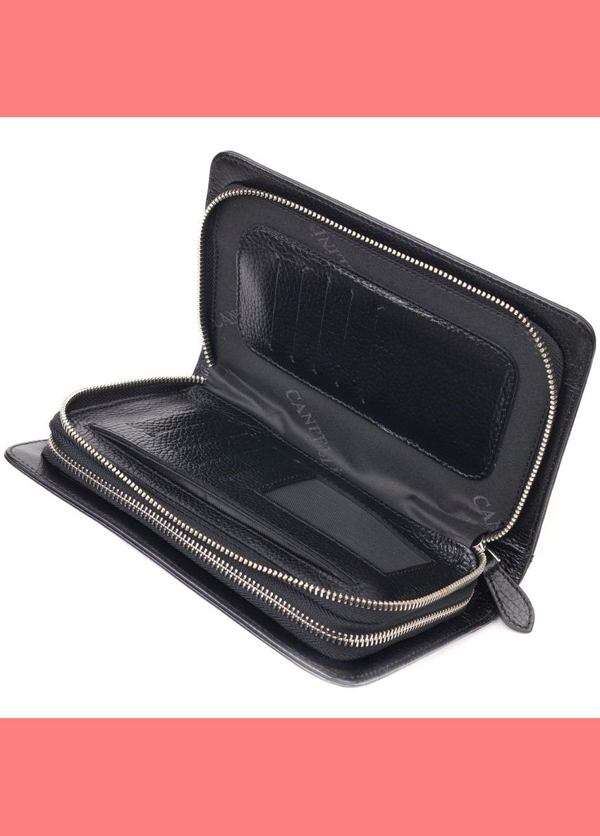 Чоловіча сумка через плече барсетка на два відділення з натуральної шкіри 21567 Чорний Canpellini (302007862)