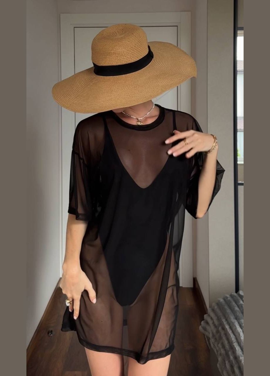 Туніка жіноча чорна сітка No Brand (340424066)