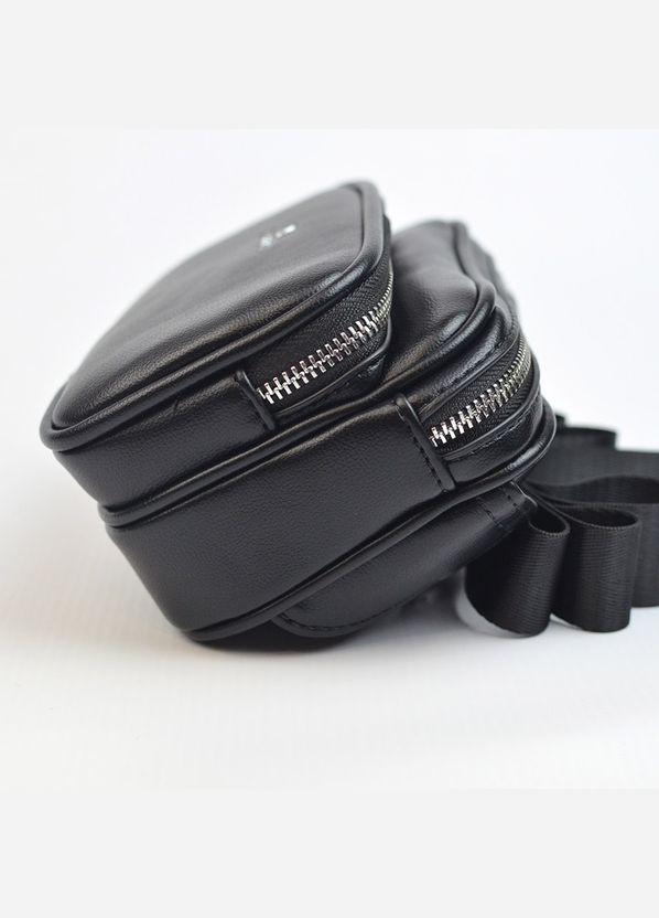 Чорна жіноча маленька нагрудна поясна сумочка бананка через плече Alex&Mia (338182400)