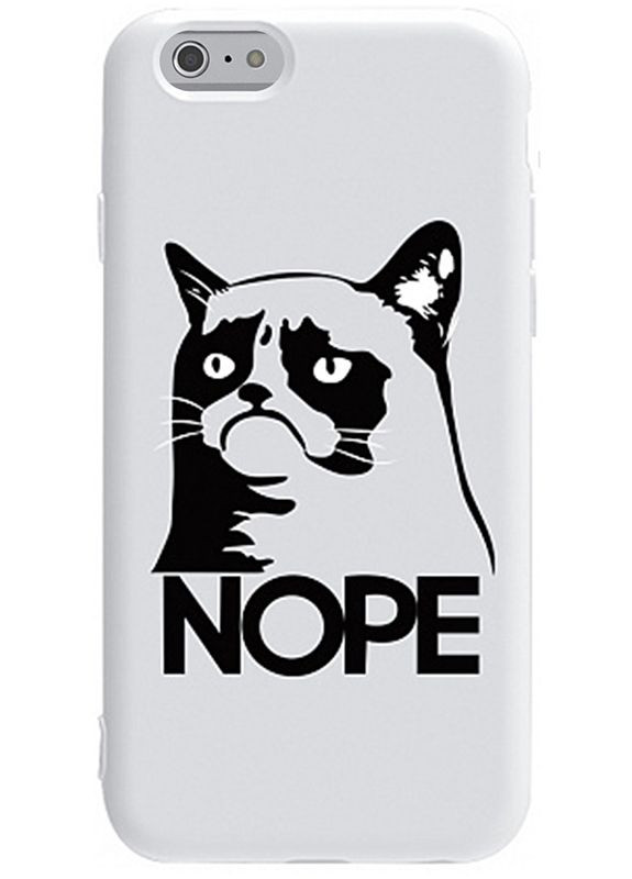 Чехолнакладка Pure TPU 2mm Print Case Apple iPhone 6/6s #4 Cat Nope White Toto (301783281)