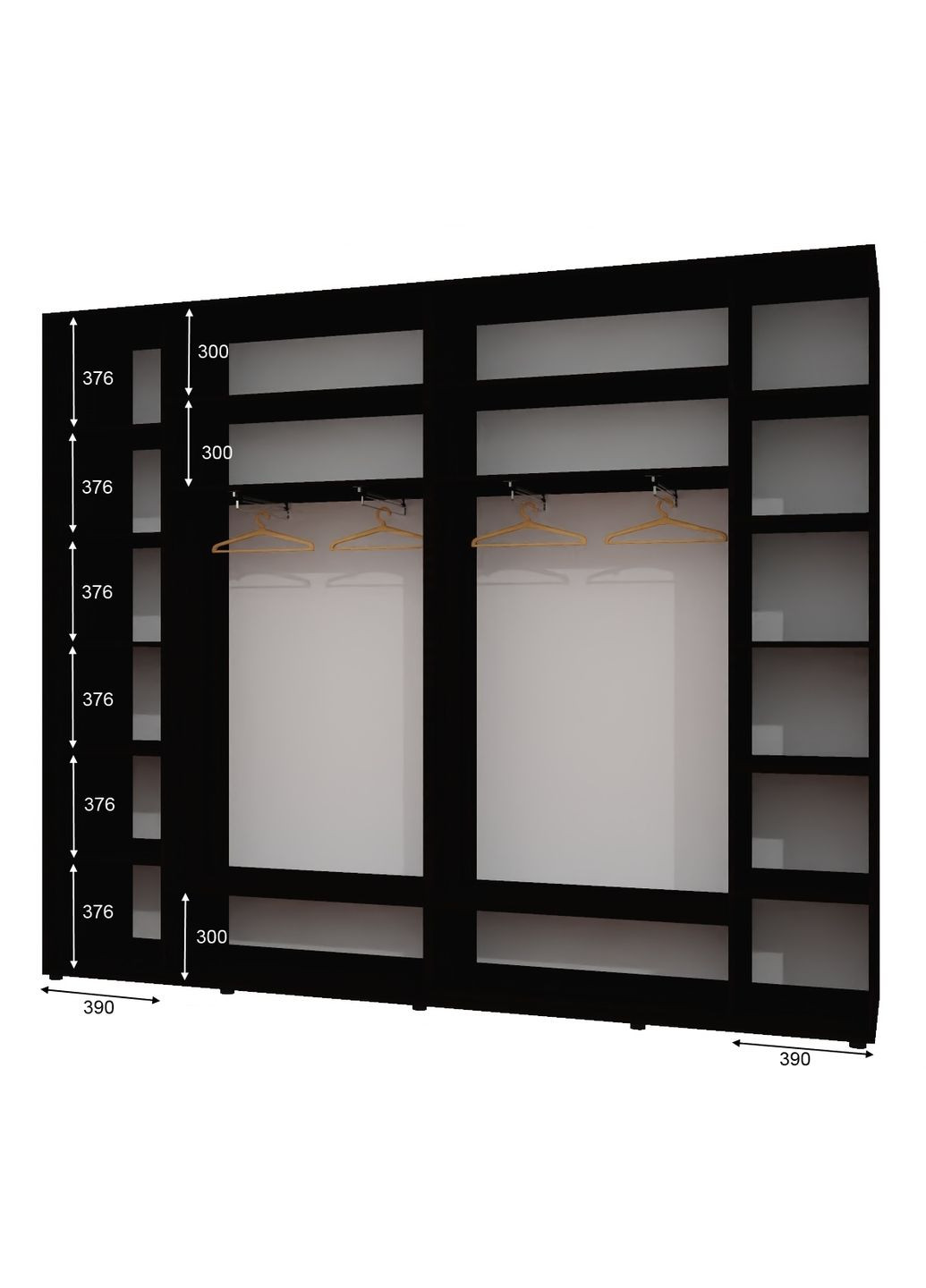 Шафа-купе тридверна 300*45*240 Венге магія 2 ДСП/Дзеркало з піскострумним малюнком Люкс-149 Алекса (360460067)