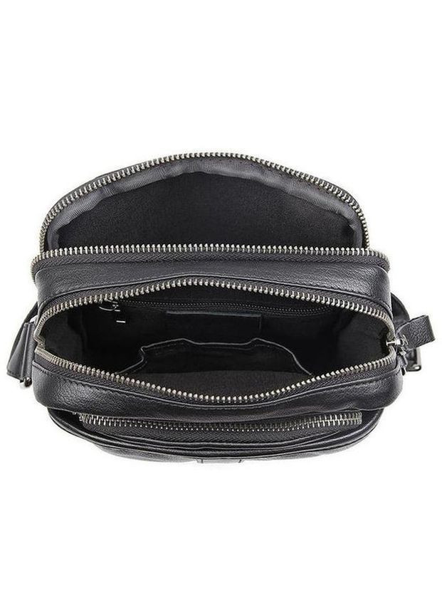 Сумка чоловіча шкіряна планшет через плече для документів та для телефону маленька Чорний 43144 John McDee (367164762)