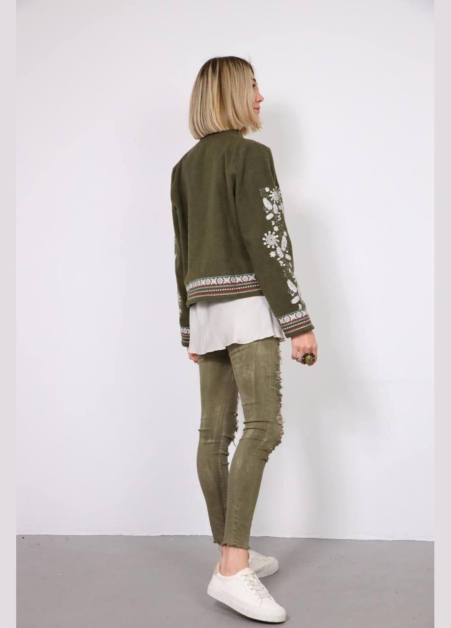 Жіноча вишиванка-жакет Смерека зелена ESQ 5097 (303899006)