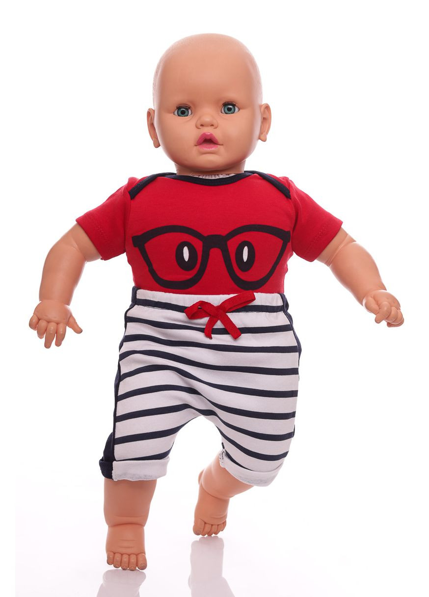 Красный летний боди+шорты в очках 56 см (30553) BABYKROHA
