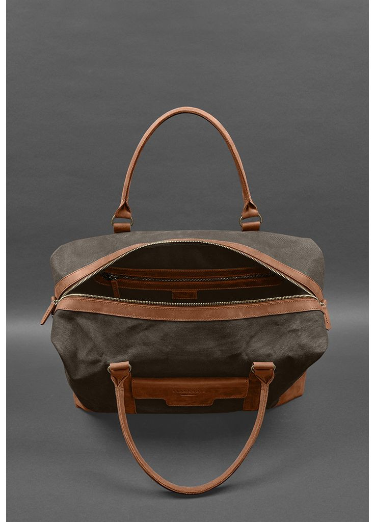 Дорожная сумка из коричневого конваса и натуральной светло-коричневой кожи. BlankNote (348359111)