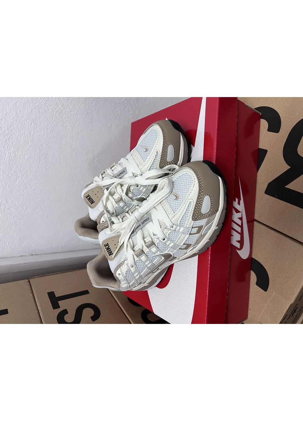 КРОССОВКИ ЖЕНСКИЕ NIKE P-6000 BEIGE НАЙК П-6000 No Brand бежевые демисезоны (367174979)