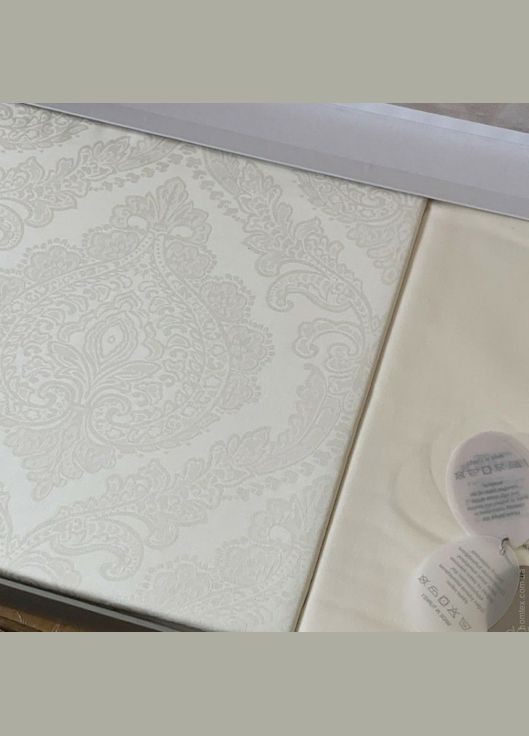 Постельное белье сатин жаккард Parashie krem кремовый евро Dantela Vita (304976625)