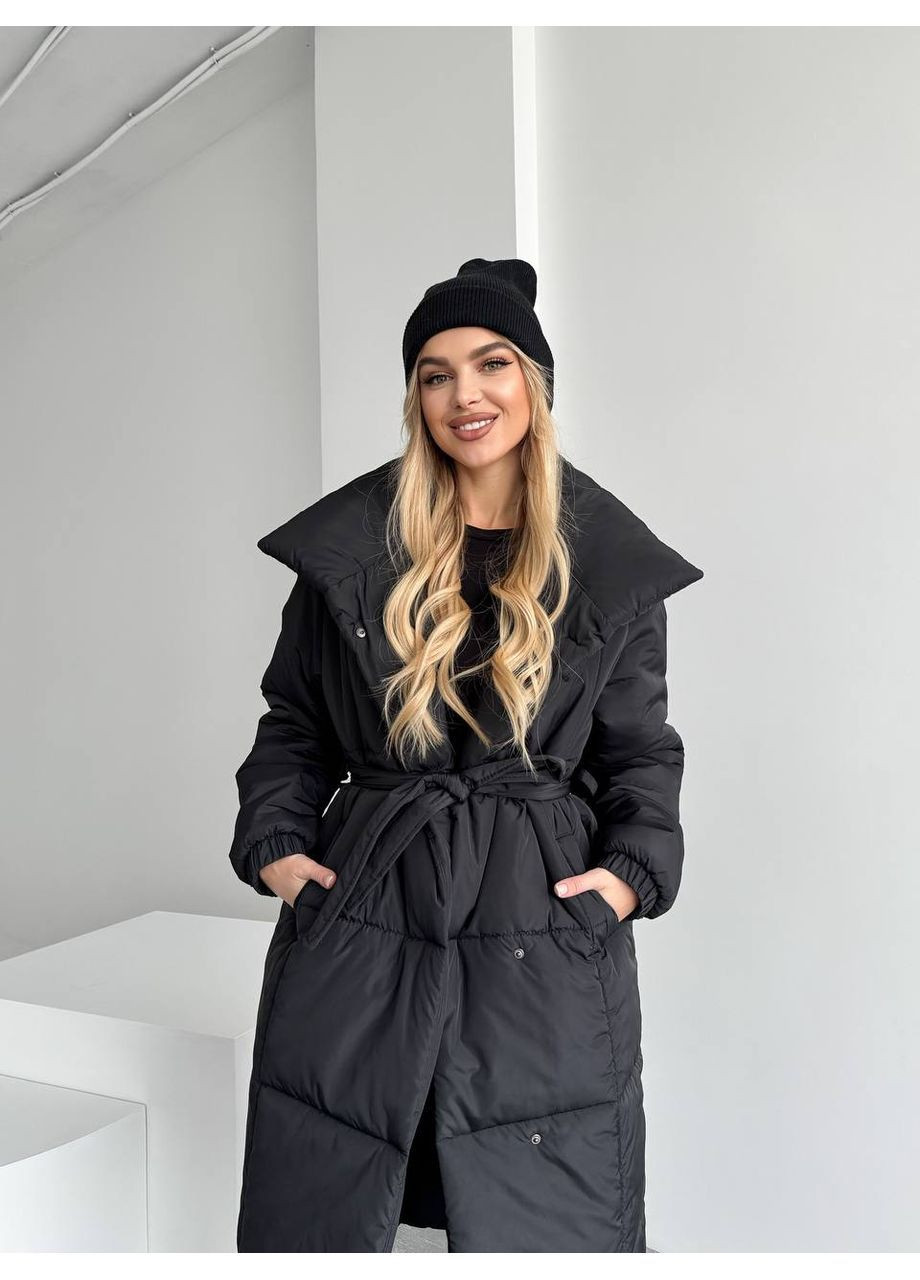 Черное Женское зимнее пальто Osoblyva