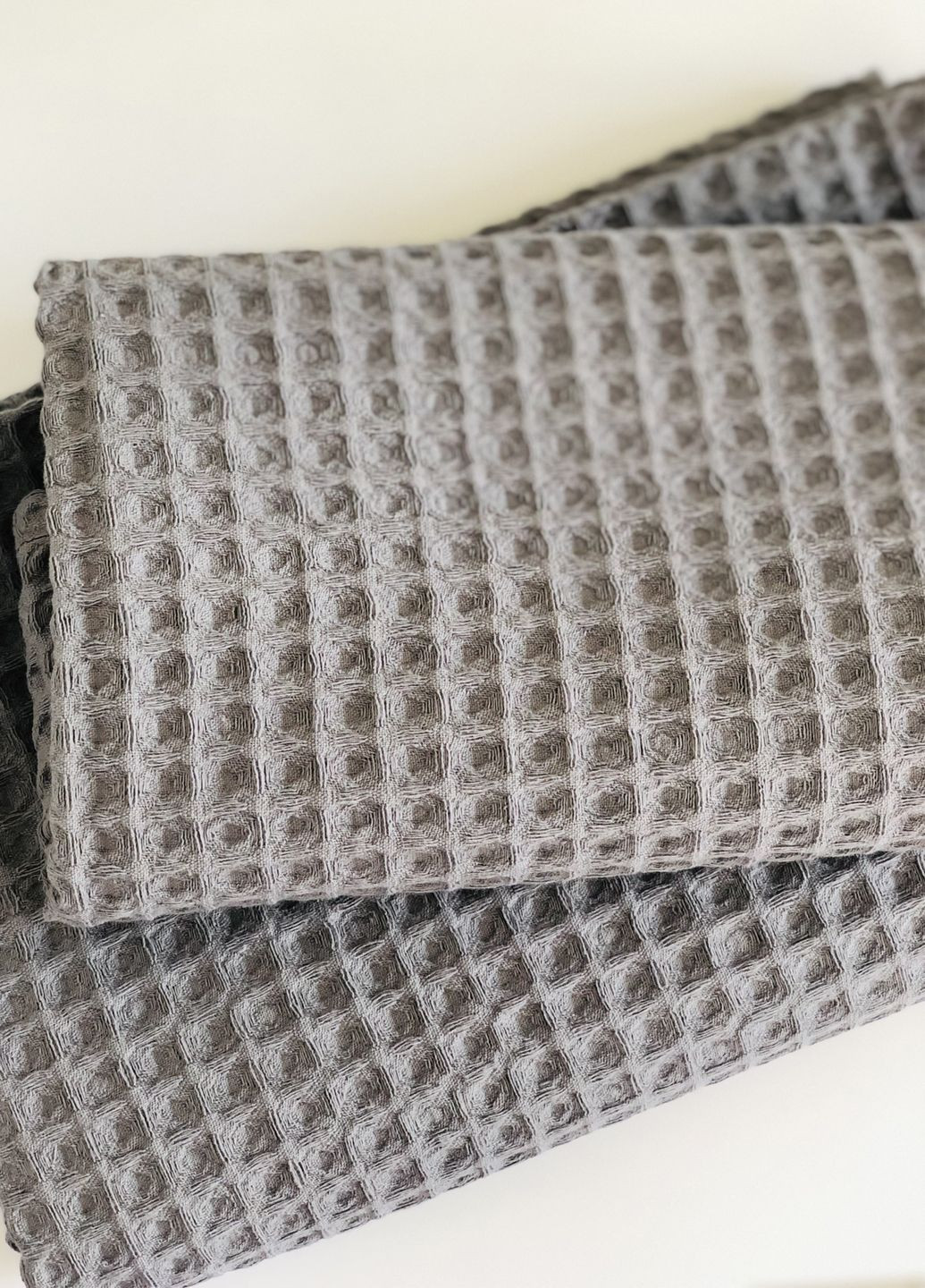 Вафельное полотенце для бани и душа, размер 70×140 см Vishnya темно-серый