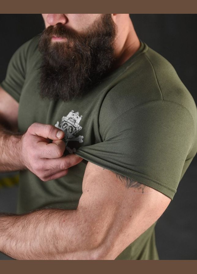 Тактична футболка потовідвідна з принтом Трон олива No Brand (317243837)