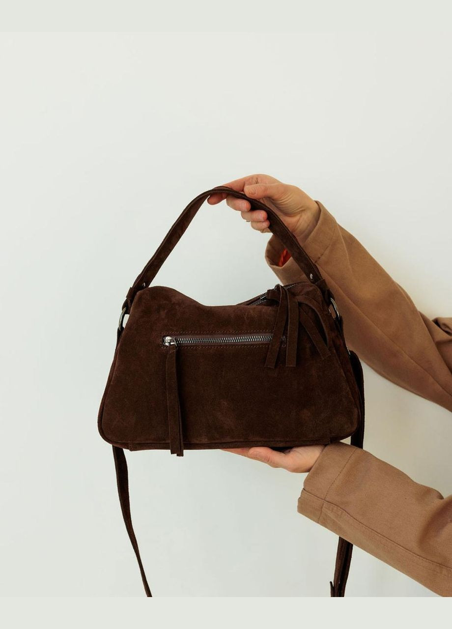 Женская сумка через плечо из натуральной кожи шоколадного цвета. WeLassie (315501319)