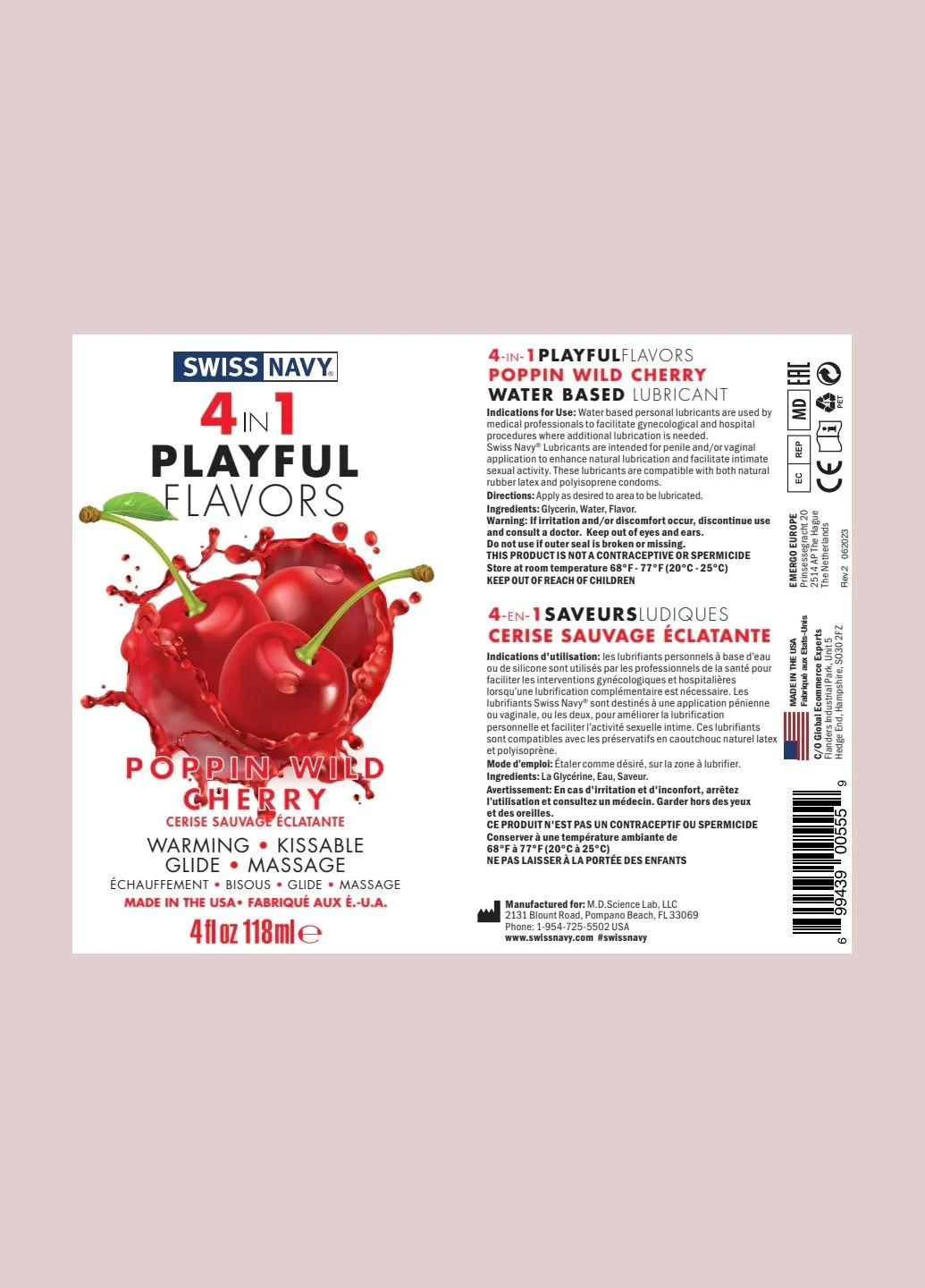 Лубрикант на водной основе 4 in 1 Playful Flavors Poppin Wild Cherry 29.5 мл all СКИДКА3351 Swiss Navy (302368618)