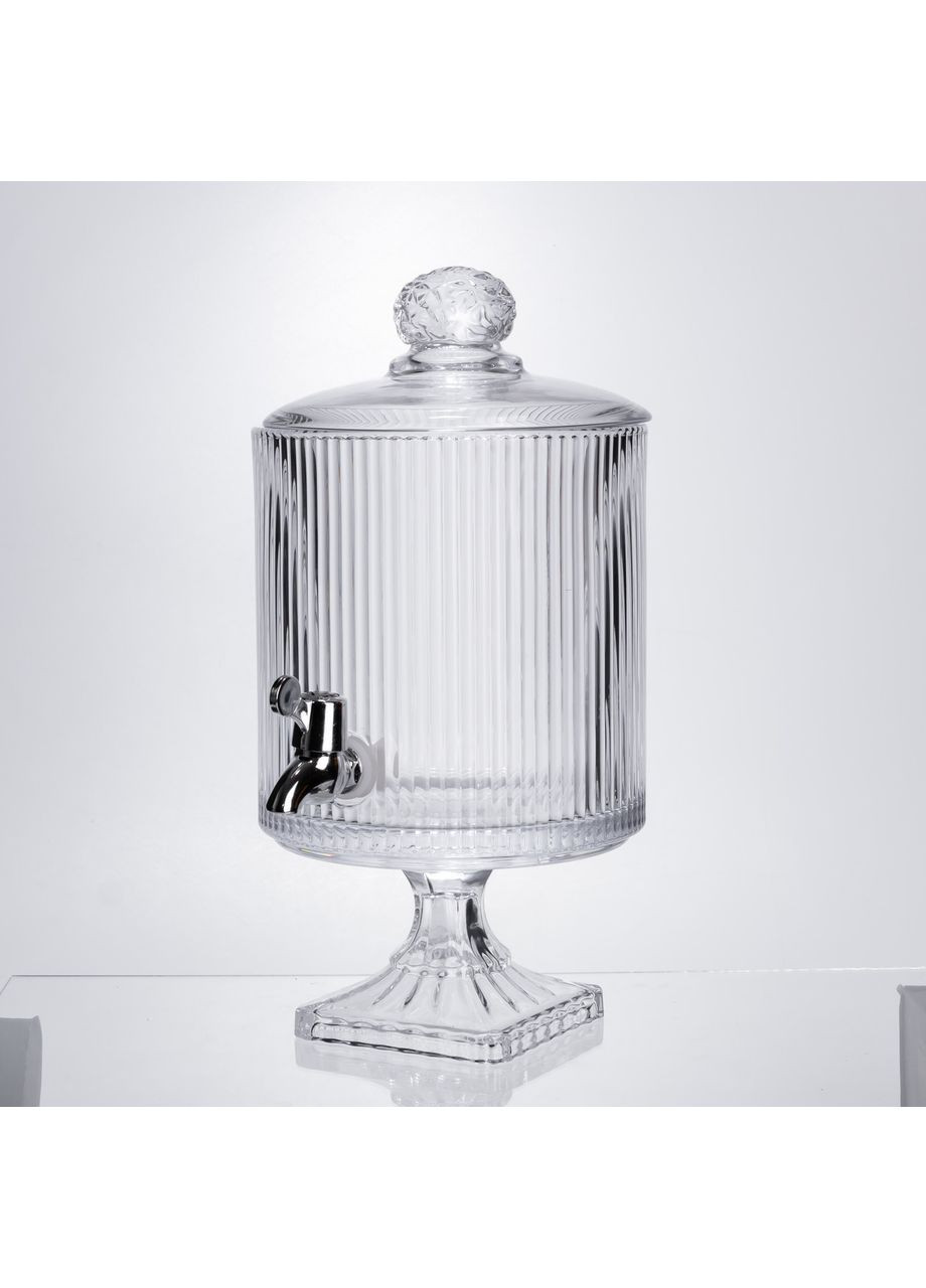 Лимонадниця скляна 4.5 л із краном прозора для напоїв сервірування столу декор для свят Yiwu (370432255)