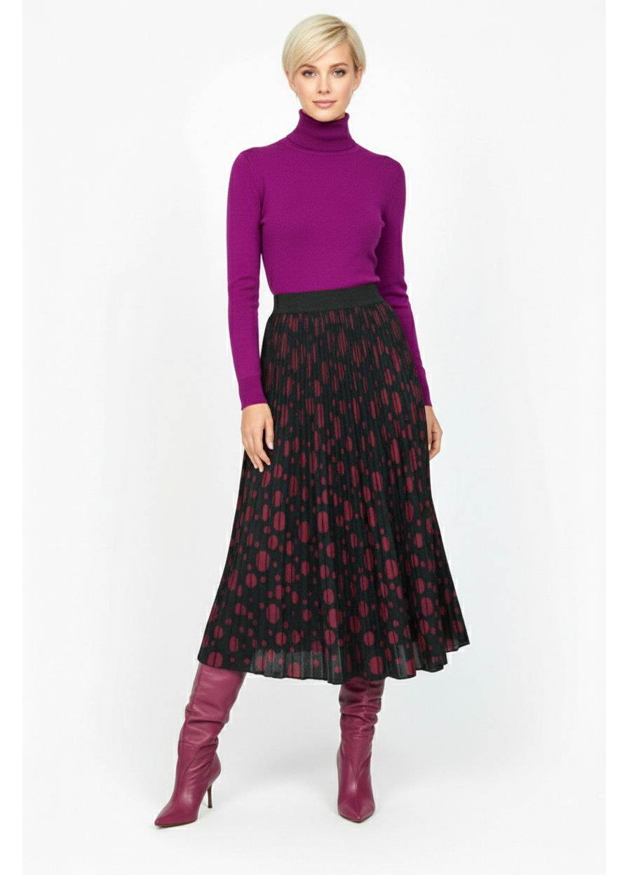 Трикотажна двостороння спідниця міді Бордовий Forza Viva (363261562)