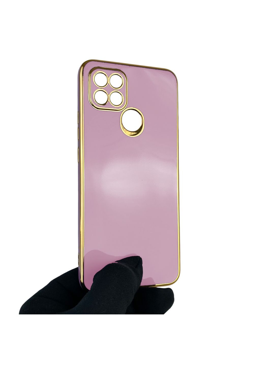 Чехол для A15 с защитой камеры с золотой окантовкой на оппо а15 черничный gs1 Oppo (366236244)