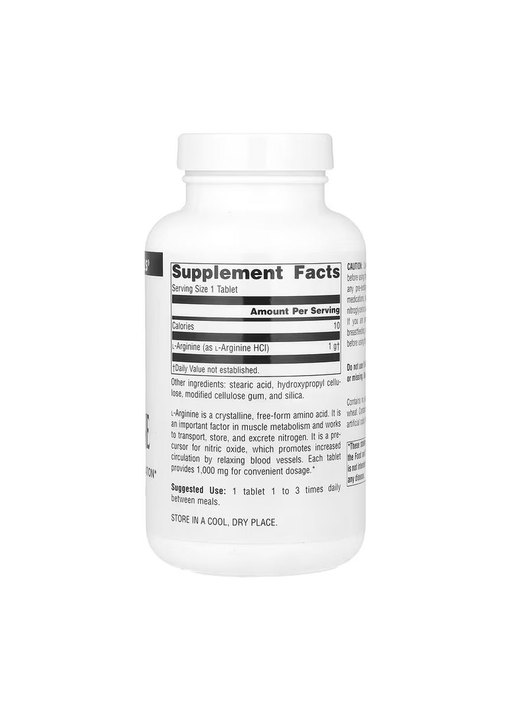 Добавка L-Аргінін 1000 мг 100 таблеток для покращення кровообігу Source Naturals (367958222)