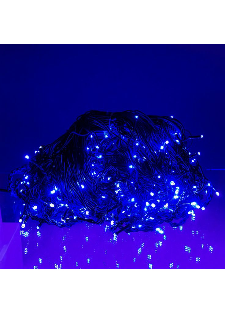 Вулична гірлянда Бахрома 25 м 405 LED чорний провід Синій для прикраси фасадів та заходів освітлення Garlando (370432640)