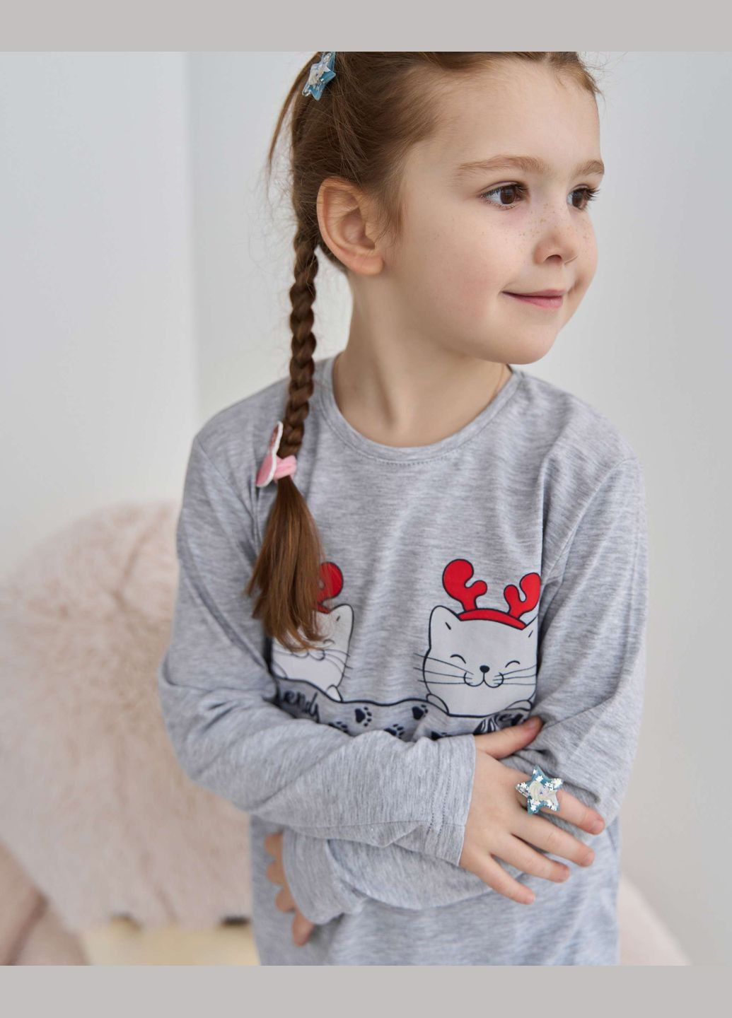 Светло-серая комплект на девочку со штанами Nicoletta