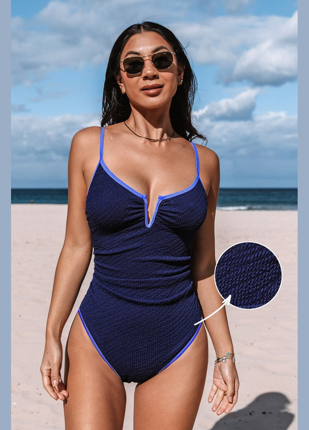 Синий летний купальник CUPSHE