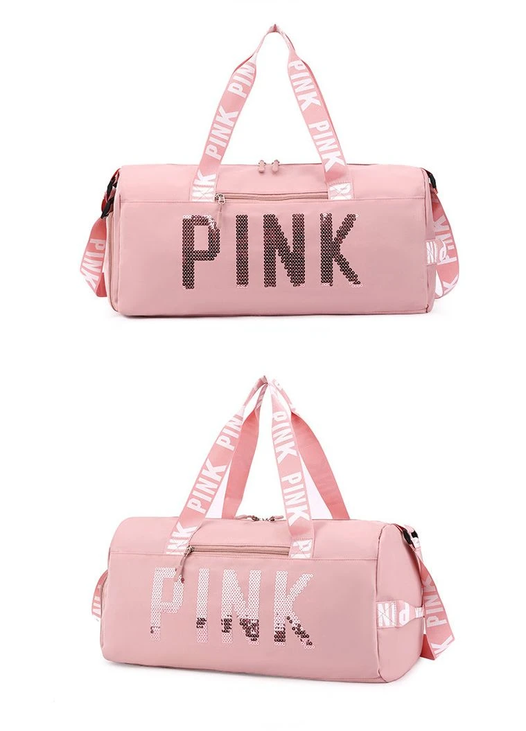 Сумка жіноча PINK в стилі Victoria's Secret дорожня спортивна для фітнесу з відділенням для взуття No Brand (385643204)