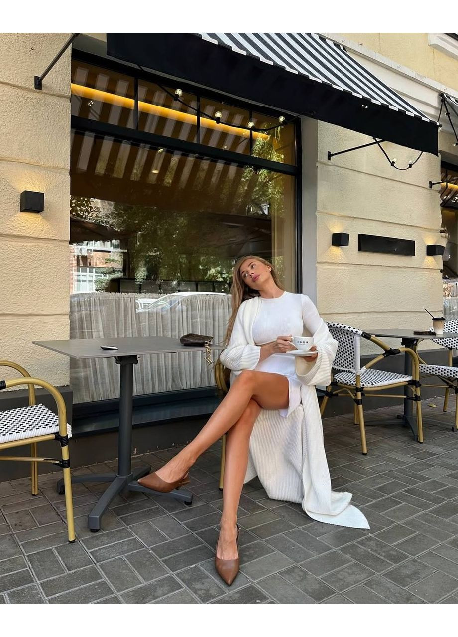 Белый демисезонный кардиган Гермес