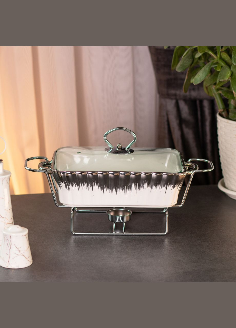 Мармит прямоугольный на 1 л керамический с подогревом 31×16×11 см Yiwu (356460292)