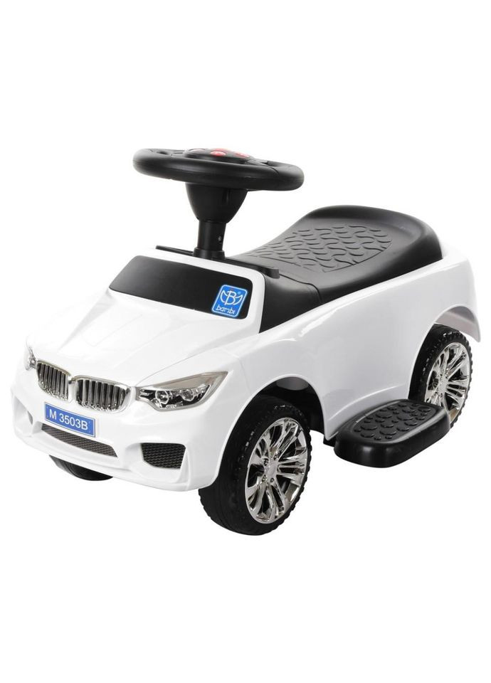 Дитяча каталка-толокар M 3503B-1 Білий, з батьківською ручкою Toysi (373409047)