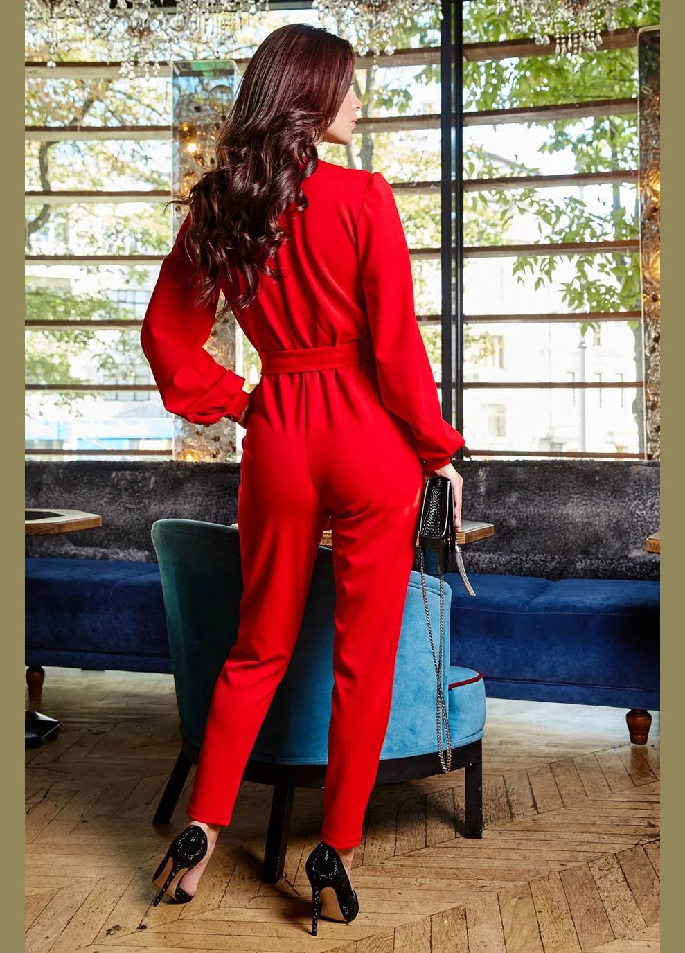 Комбинезон Seventeen комбинезон-брюки однотонный красный кэжуал креп-дайвинг