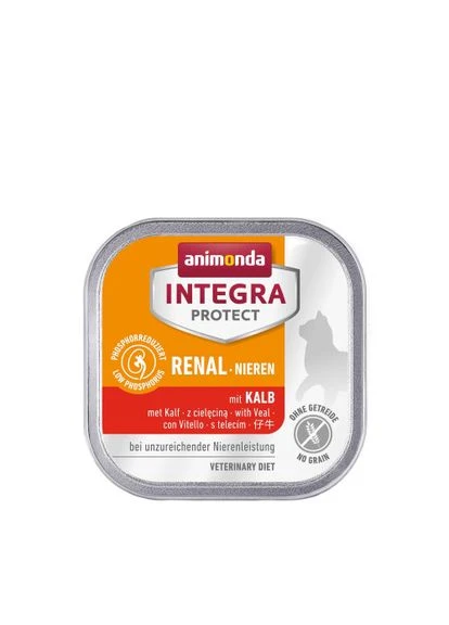 Корм вологий ветеринарний для котів Integra Protect Renal dishes with Veal при хворобах нирок, з телятиною, 100 г Animonda (329193798)