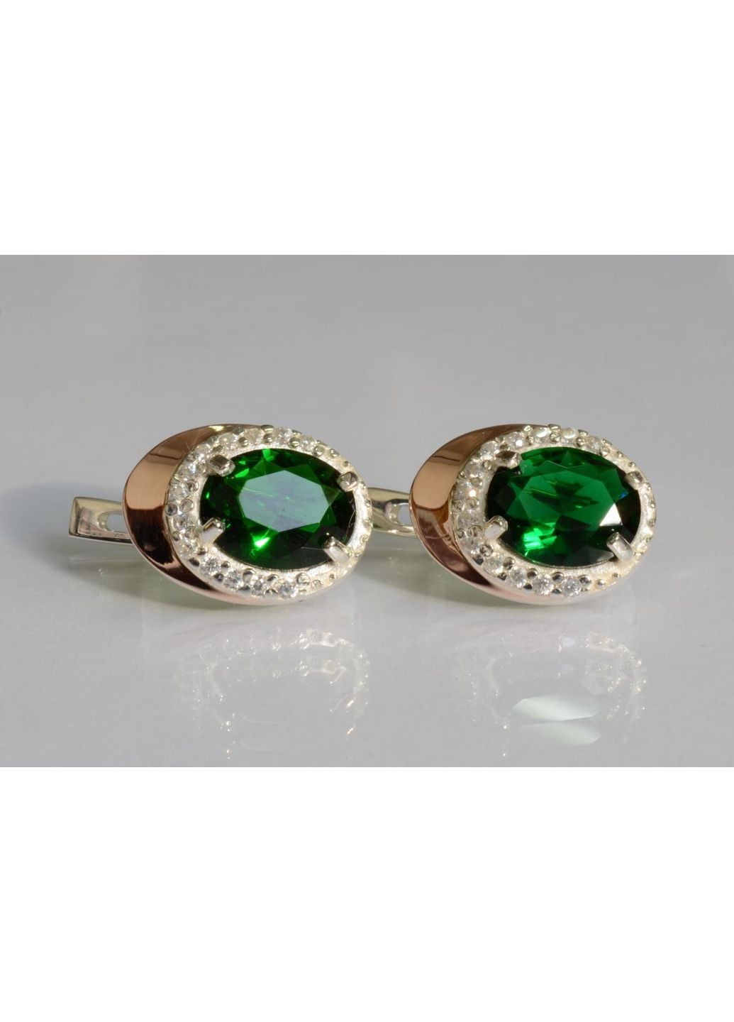 Срібні сережки з золотими пластинами Silver Style (367113095)