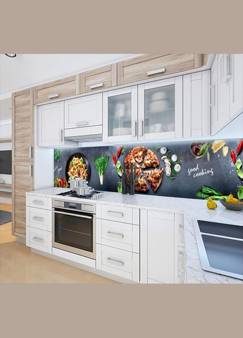 Наклейка на кухонний фартух, 65 х 300 см італійська кухня, із захисною ламінацією (БПs_ed587) Декоинт (278288518)