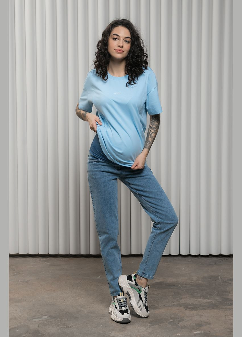Джинси для вагітних Mom slim сині з подвійною підтримкою животика Юла мама - (290110317)