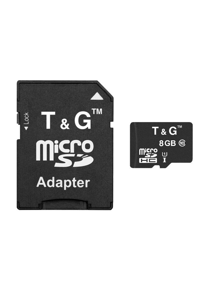 Карта памяти MicroSDHC 8GB UHS-I Class 10 + SD-adapter (TG-8GBSD10U1-01) T&G (336959927)