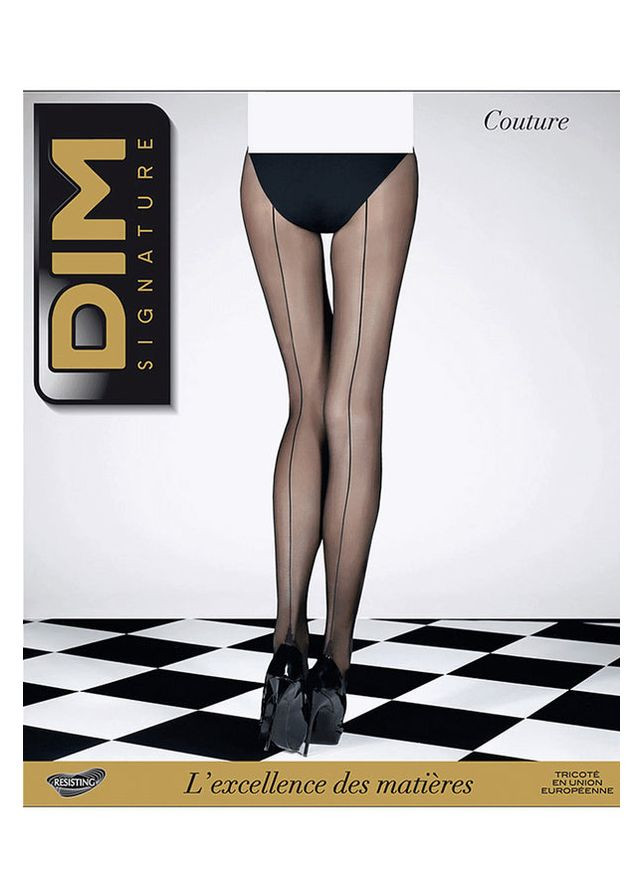 Тонкие колготки со швом Dim 1061 signature couture 20d black (291014997)