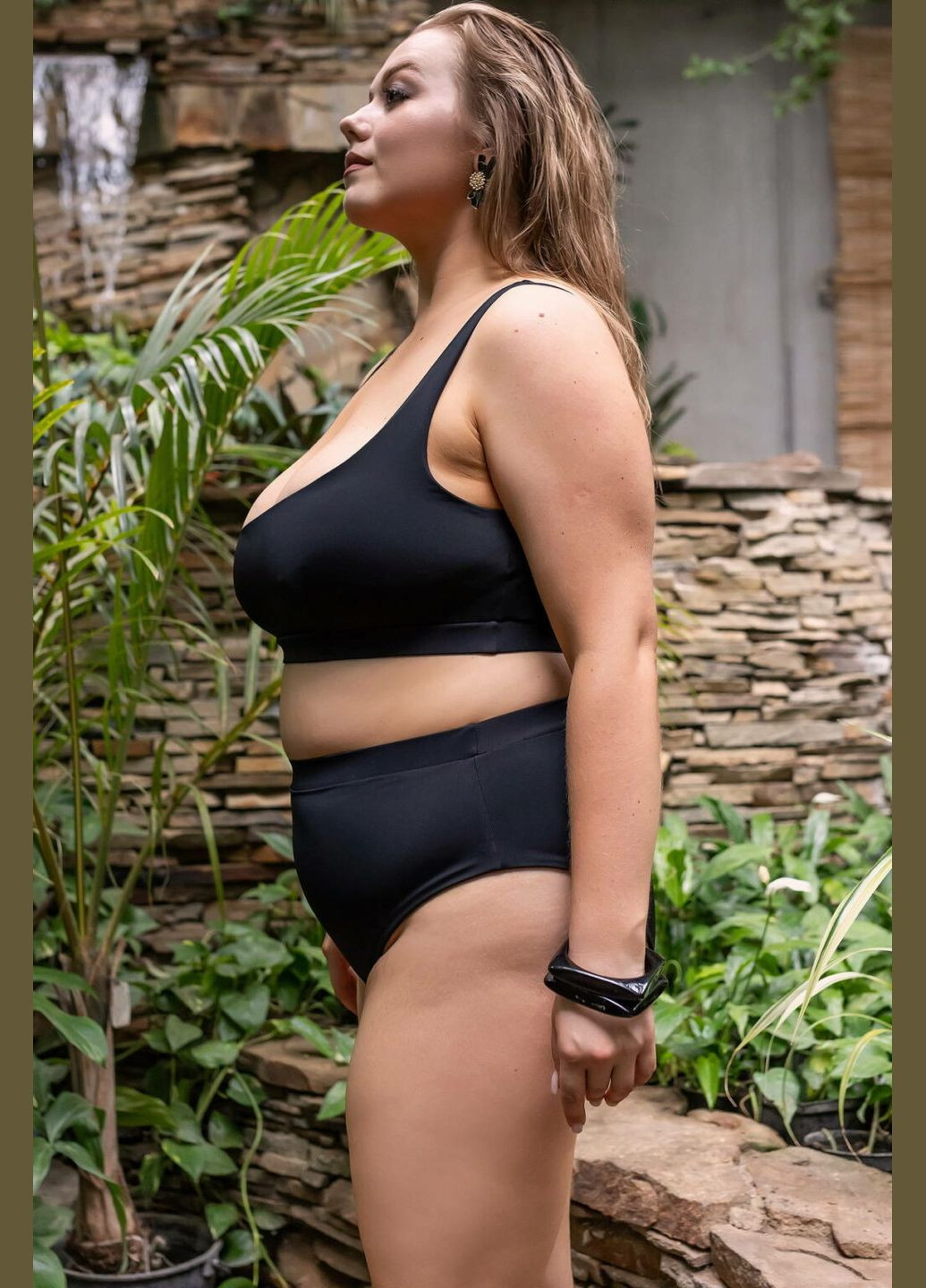 Черный демисезонный раздельный купальник раздельный TOTALFIT