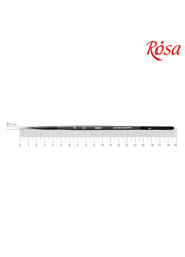 Кисть микс белка/соболь лайнер WAVE 148 №0 короткая ручка ROSA Роса (362577972)
