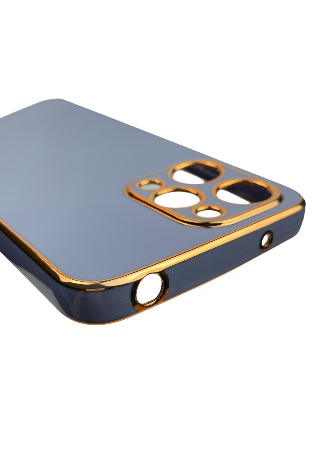 Чохол для Redmi 12 глянсовий із золотою окантовкою із захистом камери на сяомі редмі 12 синій Xiaomi (366020450)