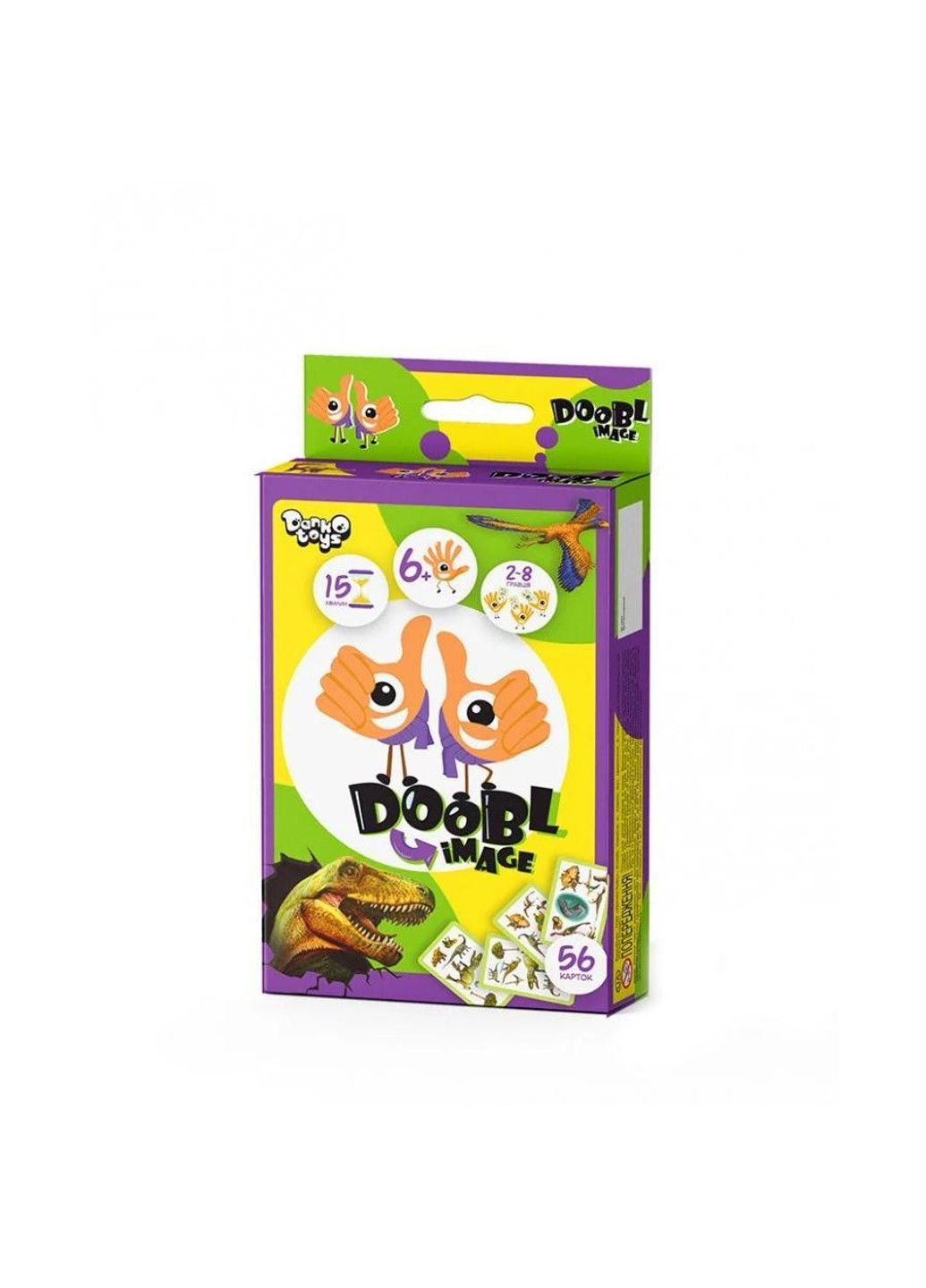 Настільна гра-вікторина карткова "Doobl Image Dino" українською мовою в коробці 2,5х9х13 см No Brand (334342599)