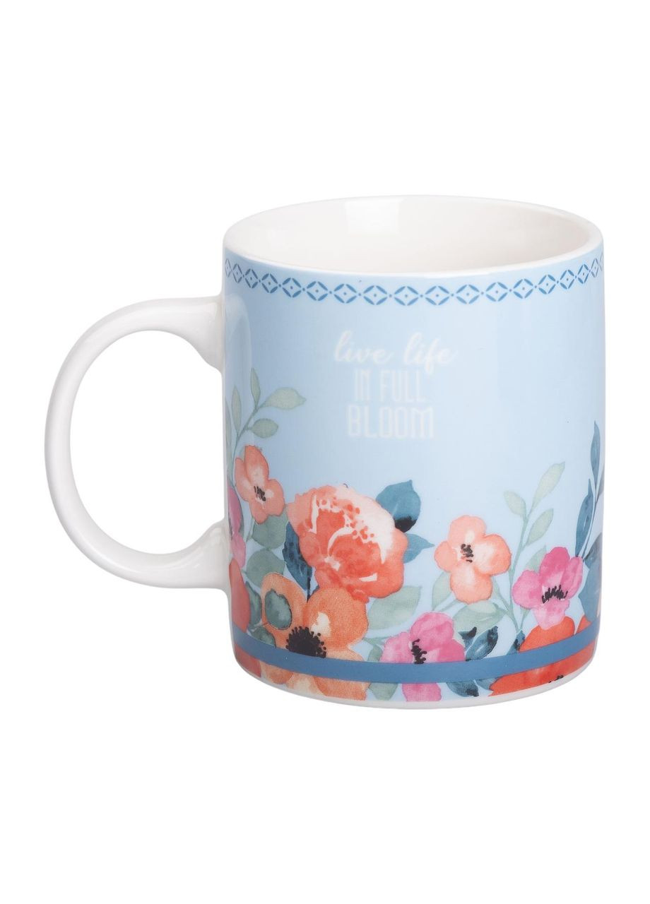 Кружка керамическая с цветочным принтом 400 (мл) для чая и кофе Голубая Jooki (358705876)