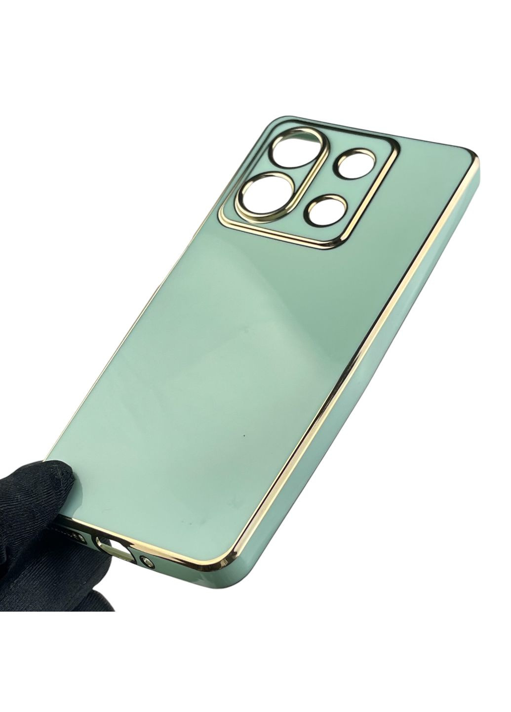 Чохол для Redmi Note 13 5G жіночий із золотою окантовкою із захистом камери на сяомі редмі нот 13 5г м'ятний Xiaomi (366021215)